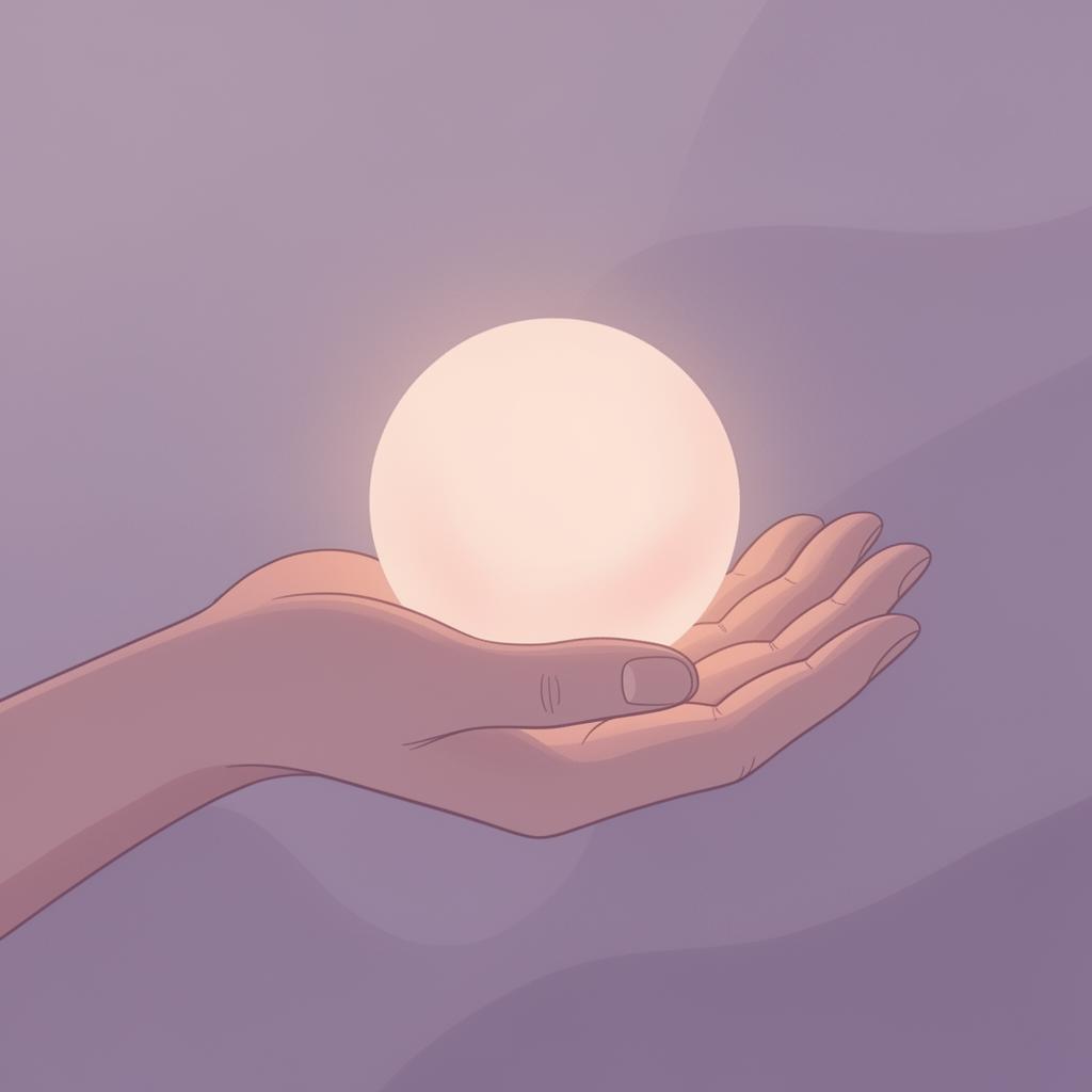 A hand cradling a soft glowing light